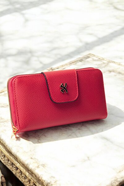 KRB POLO ACCESSORİES إكسسوار محفظة نسائي باللون الأحمر متين ومفيد للمظهر الجل...