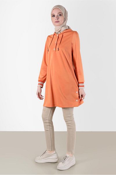 Alvina Hooded Snap-On Tracksuit Tunic - 42570