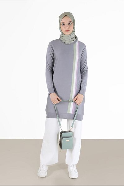 Alvina COLOR RIBBON DETAILED KNITWEAR TUNIC 42107