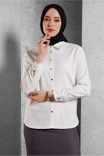 Alvina 45126 Model Shirt Collar Blouse