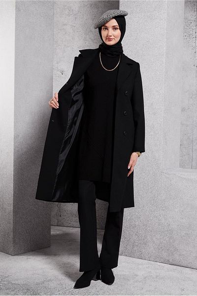 Alvina 10919 Model Belted Trench Coat