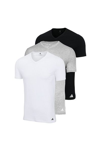 adidas Herren T-Shirt, 3er Pack - V-Neck Shirt, Active Core Cotton, einfarbig