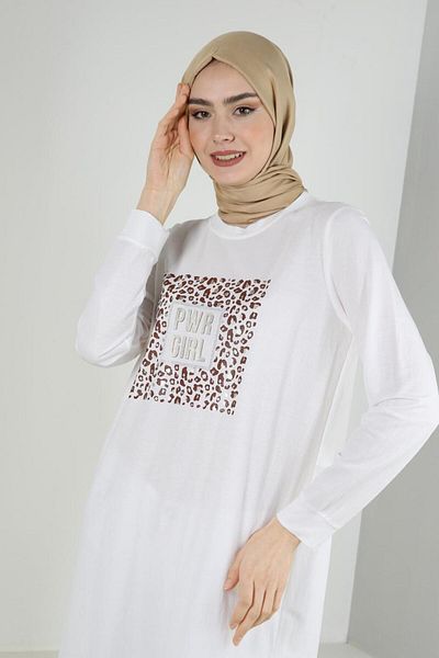 Alvina Leopard Patterned Printed Tracksuit Tunic - 43700