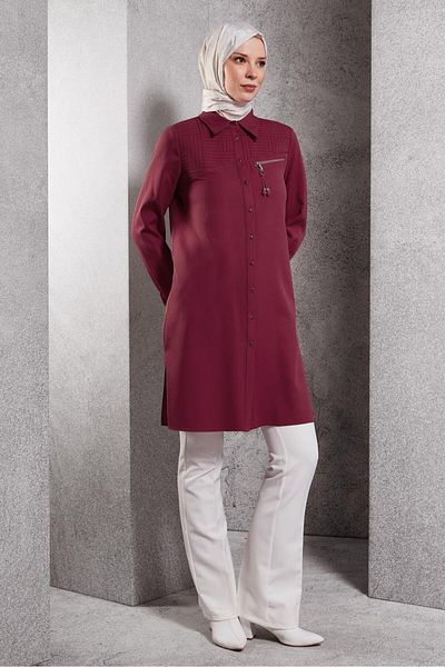 Alvina 45103 Model Shirt Collar Testicular Tunic