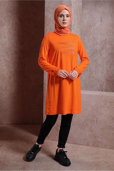 Alvina 43847 Model Stone Detailed Tracksuit Tunic