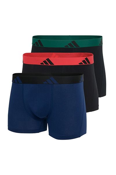 adidas Herren Boxershorts, 3er Pack - Trunks, Active Flex Cotton, Logo, einfarbig