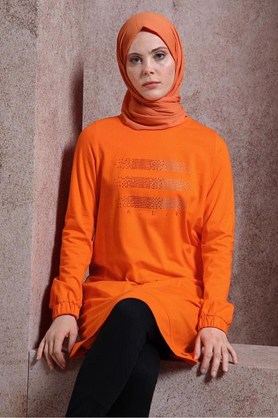 Alvina 43847 Model Stone Detailed Tracksuit Tunic
