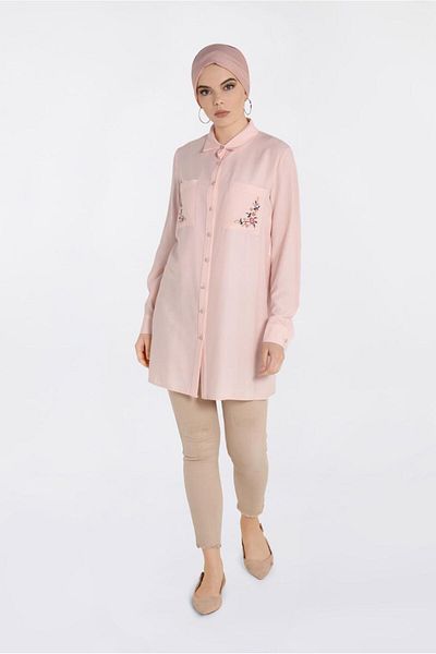 Alvina Embroidered Tunic with Pockets 4173