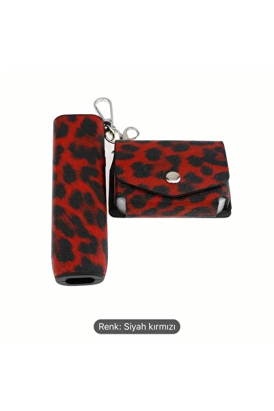 blackmount iqos iluma one kırmızı Leopar Desenli iluma kılıfı terea çantalı