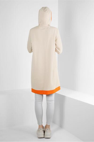 Alvina 43882 Model Hooded Zippered Tracksuit Tunic