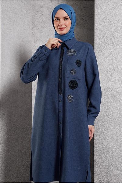 Alvina 45045 Model Dobby Saw Tunic