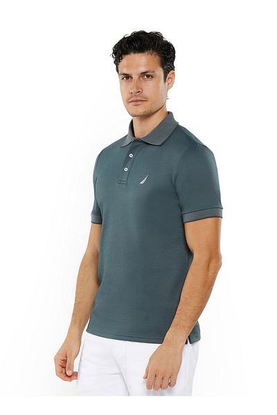 Nautica Men's Cotton Blend Grey Polo T-Shirt – Classic Essential for Casual Look