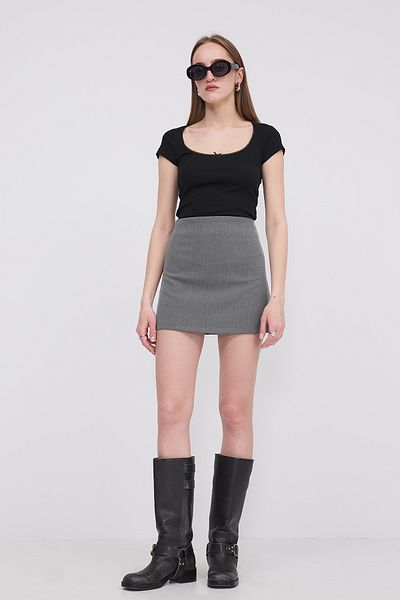 Addax Zippered Mini Skirt E1038