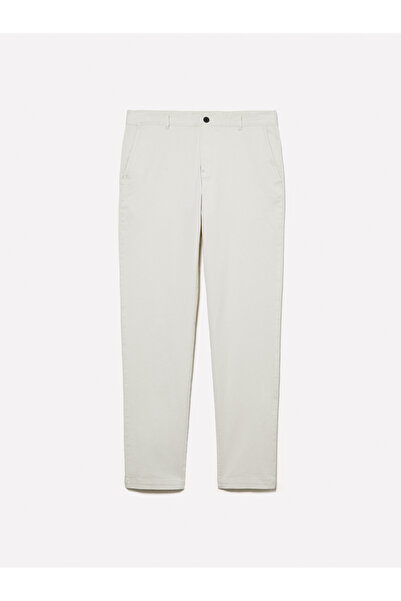 Sisley Ανδρικό παντελόνι chino με λεπτή εφαρμογή από βαμβακερό μείγμα σε ανοιχτό μπεζ χρώμα