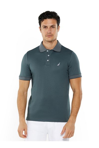 Nautica Men's Cotton Blend Grey Polo T-Shirt – Classic Essential for Casual Look