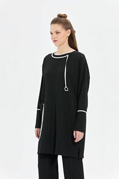 Esswaap Biye Detaylı Pantolonlu Takım Siyah