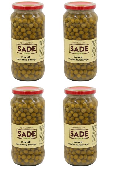 Sade Organik Haşlanmış Bezelye 400 GR 4'lü Paket