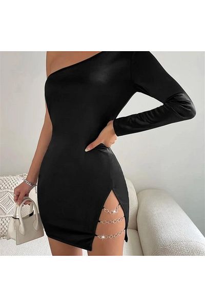 Terry Pau Rochie mini cu inel asimetric