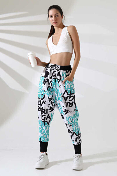 MOSRANİC بنطال رياضي نسائي بنمط مختلط نصف فضفاض على طراز الشارع Jp 701