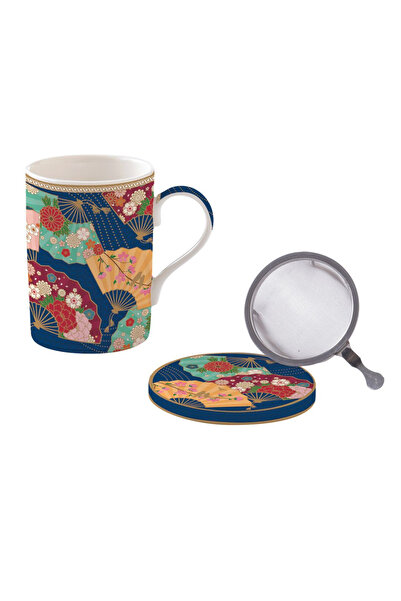 DR EASY LİFE Порцеланова чаша Kyoto с капак и инфузер 350 мл