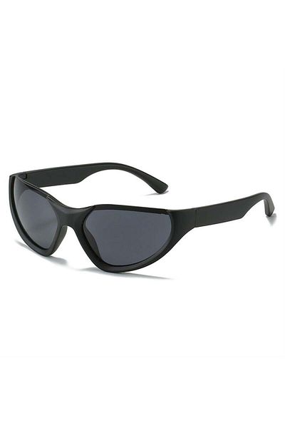 Köstebek Black Framed Mirrored Glass Retro Sunglasses