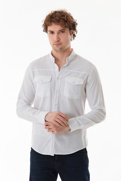 Fulla Moda Πουκάμισο με διπλή τσέπη με κουμπιά