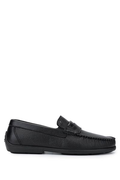 Tamer Tanca Men's Genuine Leather Black Floater Loafer Shoes