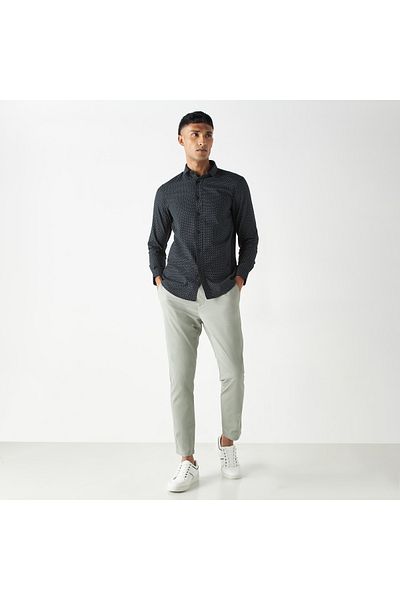 FAV All-Over Print Button Up Shirt with Long Sleeves