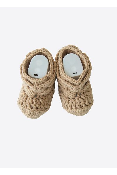 kitikate Men's Booties - Hand Knitted, Dark Brown