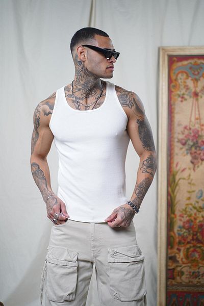 king brich Slim Fit Camisole Flexible Plain Men's Sports Athlete