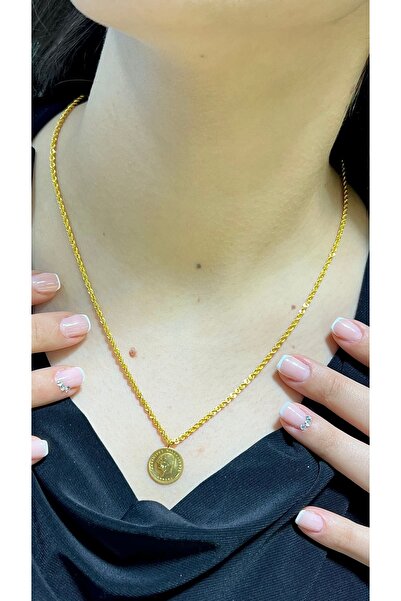 kuyumcu nurettin Burgu Halat Kolye Çeyrek Ata Lira Kolye 14 Ayar Altın