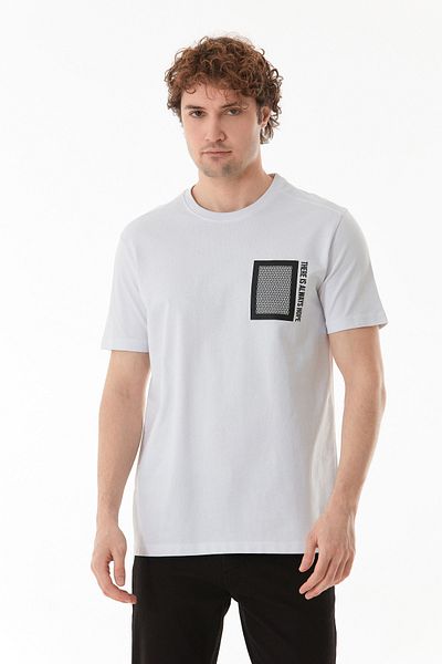 Fulla Moda Μπλουζάκι με στάμπα με λαιμόκοψη