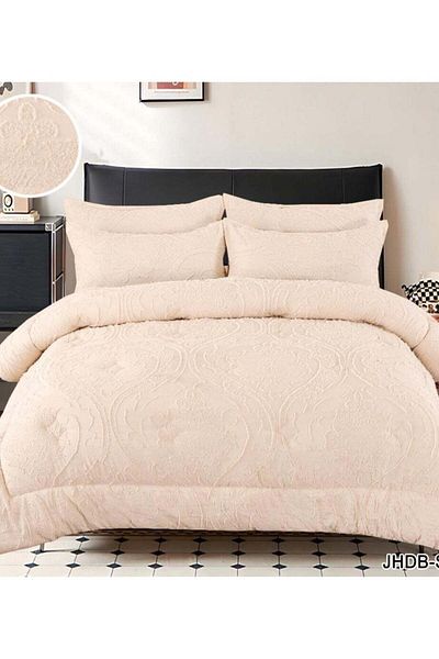 Comfy CREAM SOFT & LUXURIOUS COTTON KING SIZE ROYALTY COLLECTION 6PC COMFORTER SET