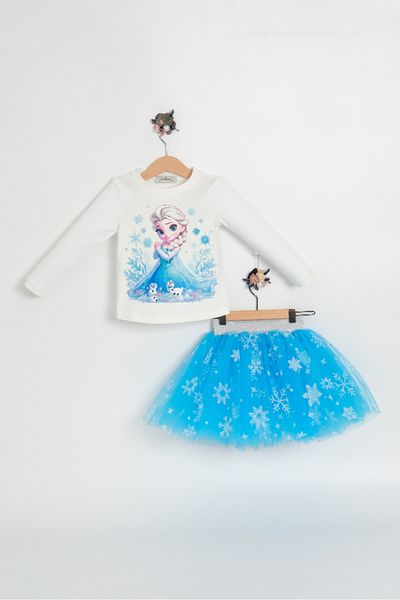 Milangel SET DUBLU IMPRIMAT ELSA CU FUSTA EXTRA PUFOASĂ