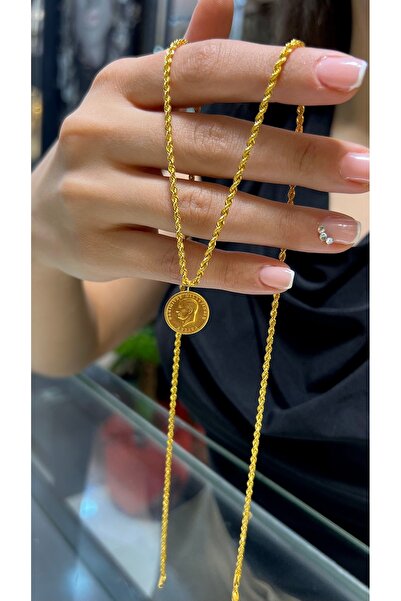 kuyumcu nurettin Burgu Halat Kolye Çeyrek Ata Lira Kolye 14 Ayar Altın