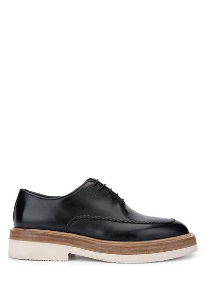 Tamer Tanca Men's Genuine Leather Black Casual Shoes