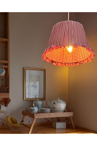 Maison Avf Red Gingham Vintage Pendant Lamp Chandelier