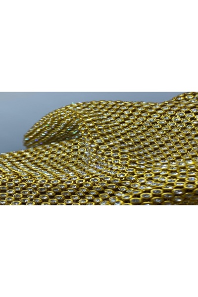 tascı aksesuar قماش حجر كريستال 120×45 سم ذهبي