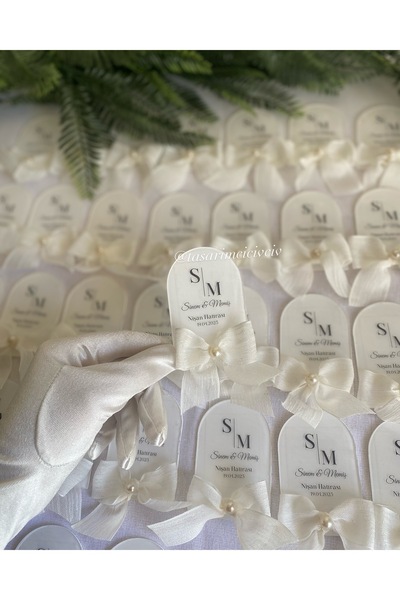 Tasarımcı Civciv Hediyelik Magnet Pencere Şekilli, Kurdeleli , Nişan Söz Nika...