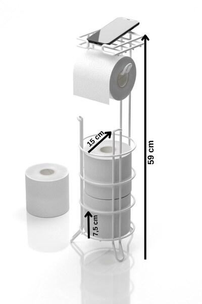 Tekno-tel TEKNOTEL Білий MG092 Туалетний папір, підставка для туалетного паперу та запасний тримач для туалетного паперу