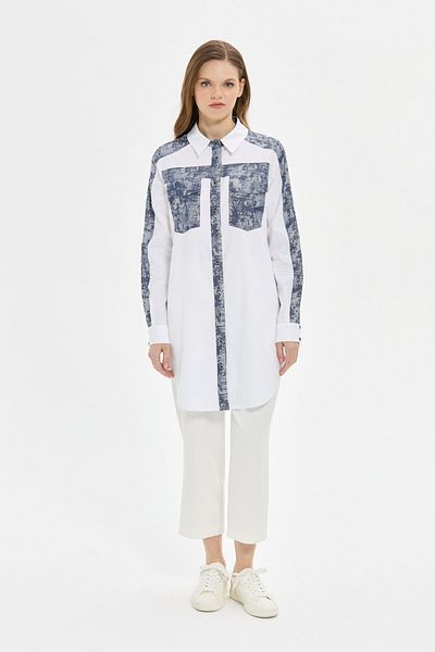 Esswaap Jacar Denim Combination Koton Tunic - Κάτοχοι πελατών μέλων του Laci Fashion Club