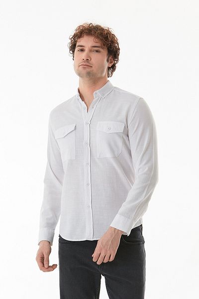 Fulla Moda Πουκάμισο με διπλή τσέπη με κουμπιά