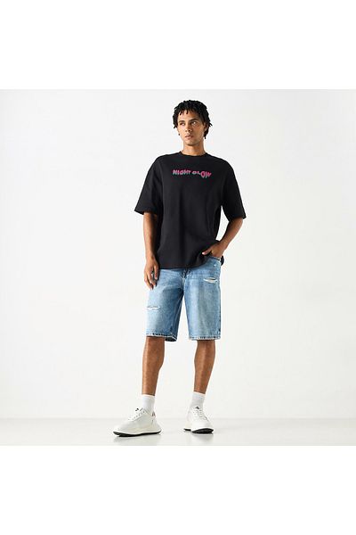 FAV Typographic Print Crew Neck T-shirt with Short Sleeves