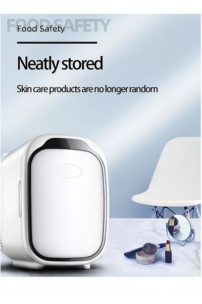 fulina 6L Mini Makeup Fridge, Portable,Cooler and Warmer,Eco-Frirndly And Mute,With a Removable Shelf