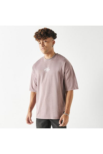 FAV Typography Print T-shirt with Crew Neck and Short Sleeves