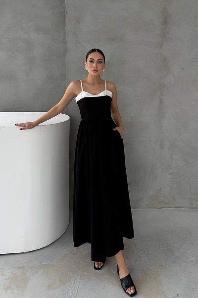 Seda Yalçın Atelier Rochie neagră cu șnur cu garnitură în față