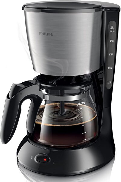 Philips Drip Coffee Maker - 1.2L, Up to 15 Cups, Glass Jug, Auto Off, Silver/Black - HD7462/20