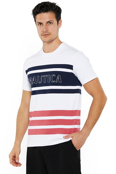 Nautica Men's Cotton White T-Shirt – Classic Essential for Casual Look