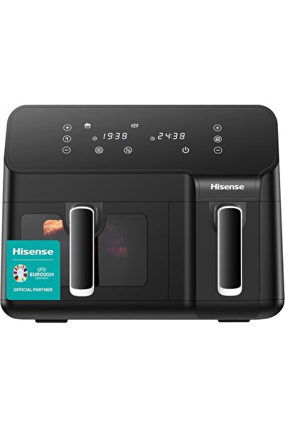 Hisense مقلاة هوائية بسلة مزدوجة سعة 9 لتر، قلي هوائي، قوائم طعام محددة مسبقً...