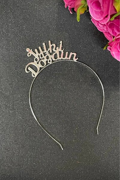 asöy Coroană de petrecere scrisă în argint Happy Birthday Coroană de metal pe...